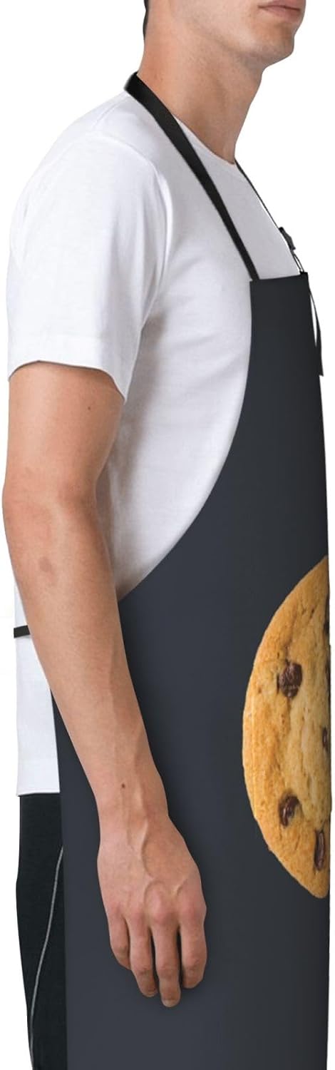 Chocolate Cookie print Waterproof apron with pocket adjustable cooking