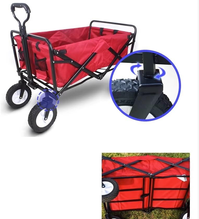 Portable Camping Cart,Outdoor Camping Folding Wagon Cart with 4 Wheels