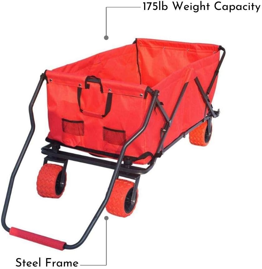 Impact Canopy Folding Collapsible Utility Wagon, Extra-Large Wagon wit