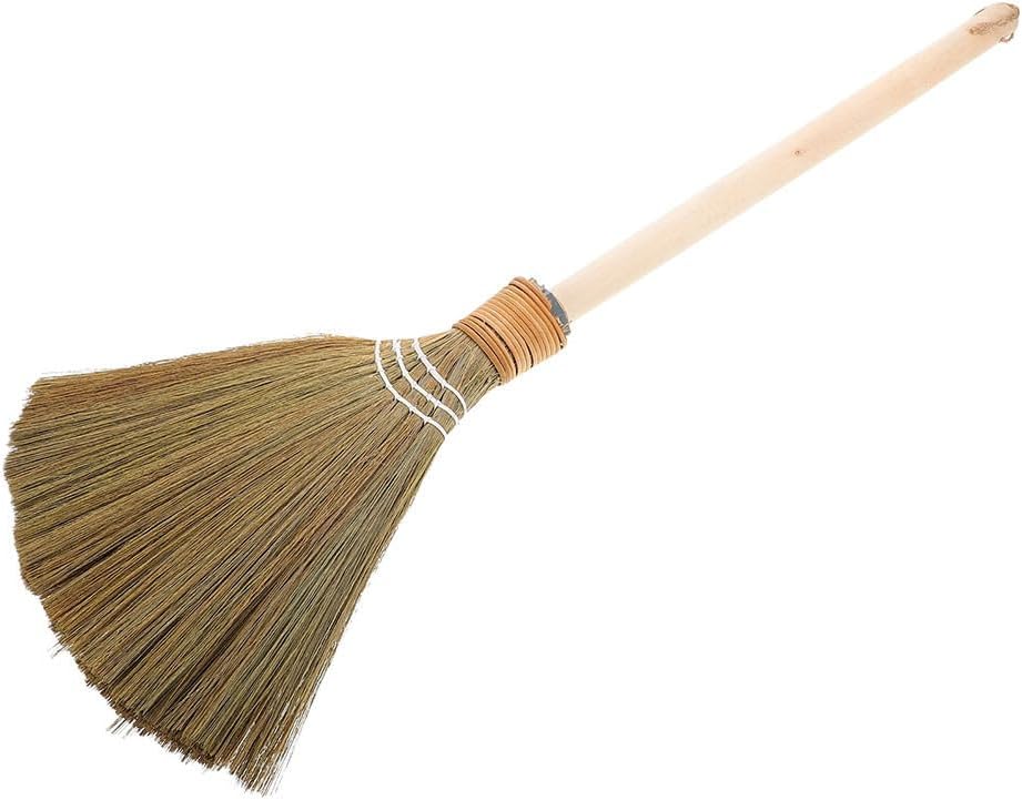 FAVOMOTO Natural Whisk Sweeping Broom Vietnamese Corn Broom with Wood 