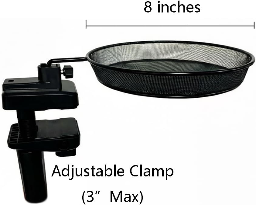 Railing/Fence/Pole Mount Bird Feeder 8" Metal Mesh Birdseed Tray for D