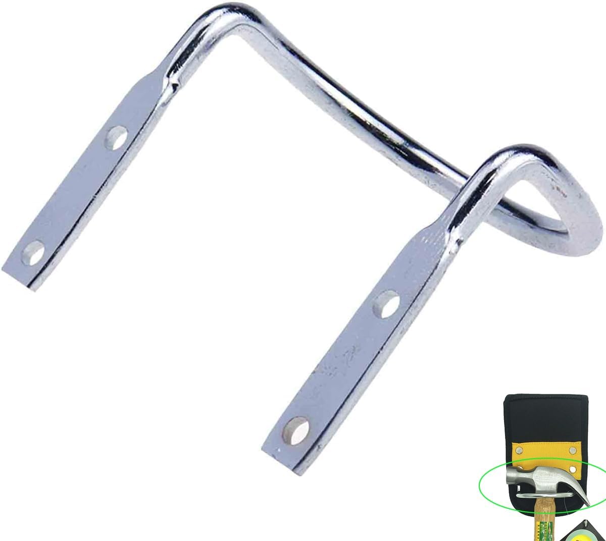 3 Pack Hammer Holder Loop Replacement U Steel Wire Wall Mount Hook for Work Belts Plier Axes Hatchet Mallet Holster Hangers Clip Heavy Duty Utility Pouch Garden Tools Repair Parts