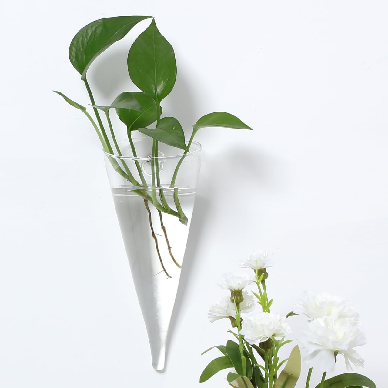 Yardwe Hanging Vase Clear Wall Planter Succulent Pot for Home Decor Bedroom Living Room Office