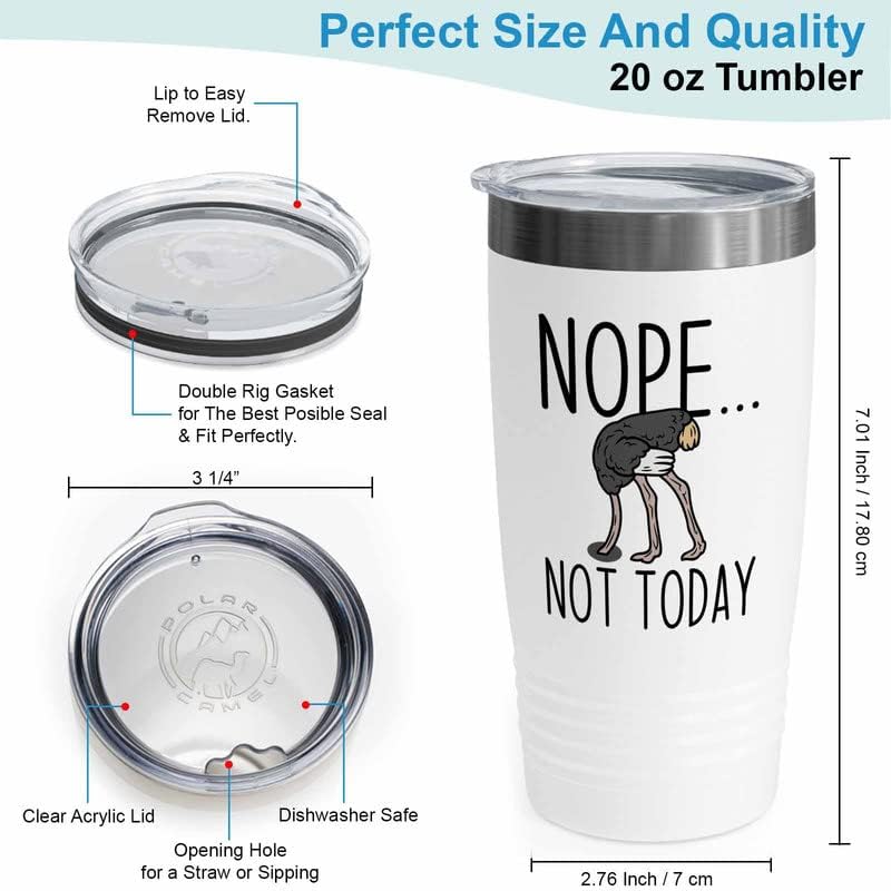 Bird Lover White Edition Viking Tumbler 20oz - Nope not Today - Hummin