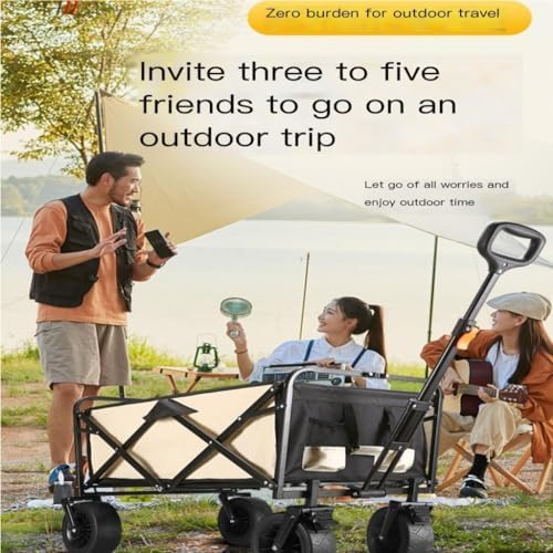 Portable Camping Cart,Outdoor Folding Beach Trolley Cart for Camping P