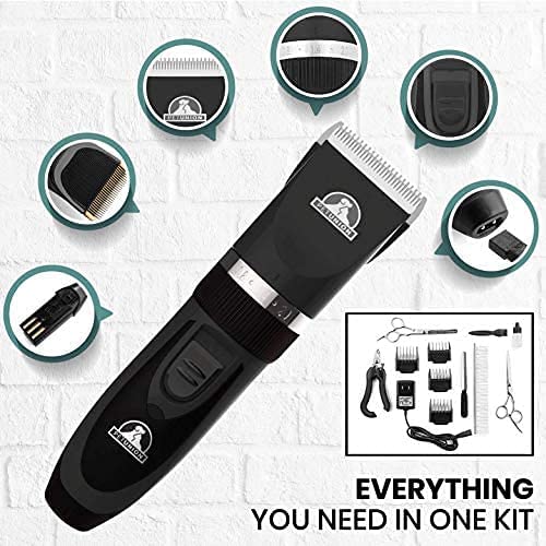 Pet Union Professional Dog Grooming Kit - Cordless Low Noise Dog Clipp