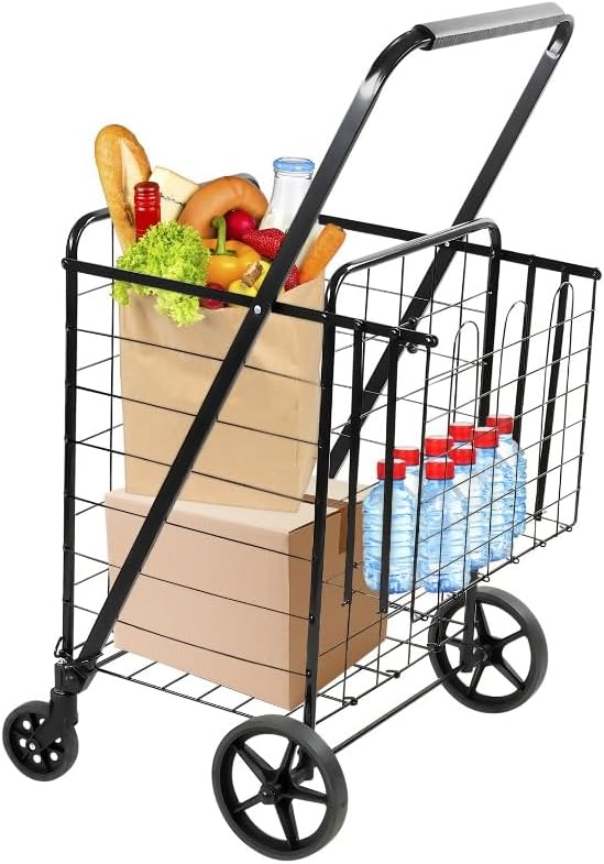 HBJWOV Rolling Utility Shopping Cart for Groceries and Other Supplies carros de la compra Cuatro ruedas