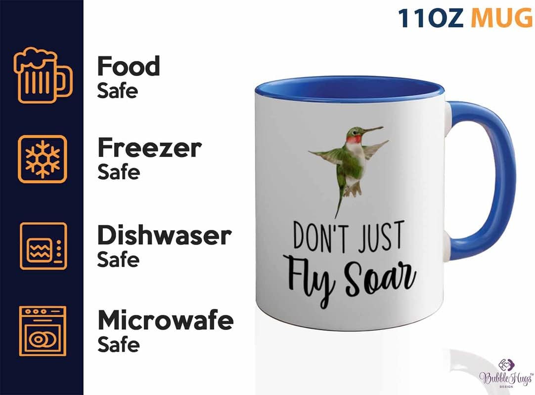 Bird Lover Two Tone Blue Edition 11oz - Don't just Fly soar - Hummingb