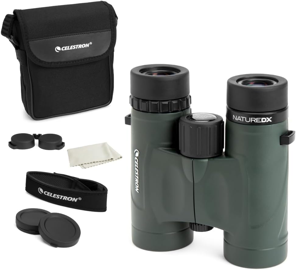 Celestron - Nature DX 10x32 Binoculars – Ideal for Birding and Outdoors – 32mm Objective Lenses – Wide 7.4° Field of View – BaK-4 Prisms – Fully Multi-Coated – Waterproof and Fogproof