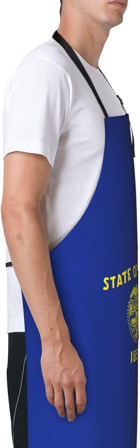 Oregon State Flag print Waterproof apron with pocket adjustable cooking apron for adult kitchen bibs to bake