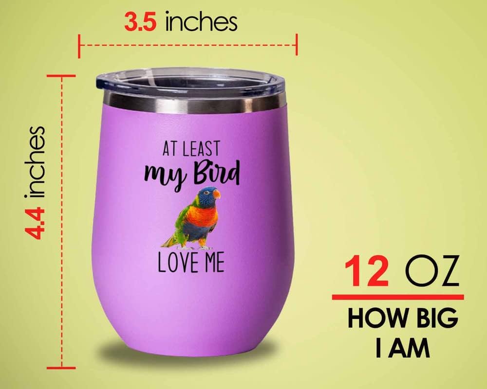 Bird Lover Pink Edition Wine Tumbler 12oz - Bird loves me - Hummingbir
