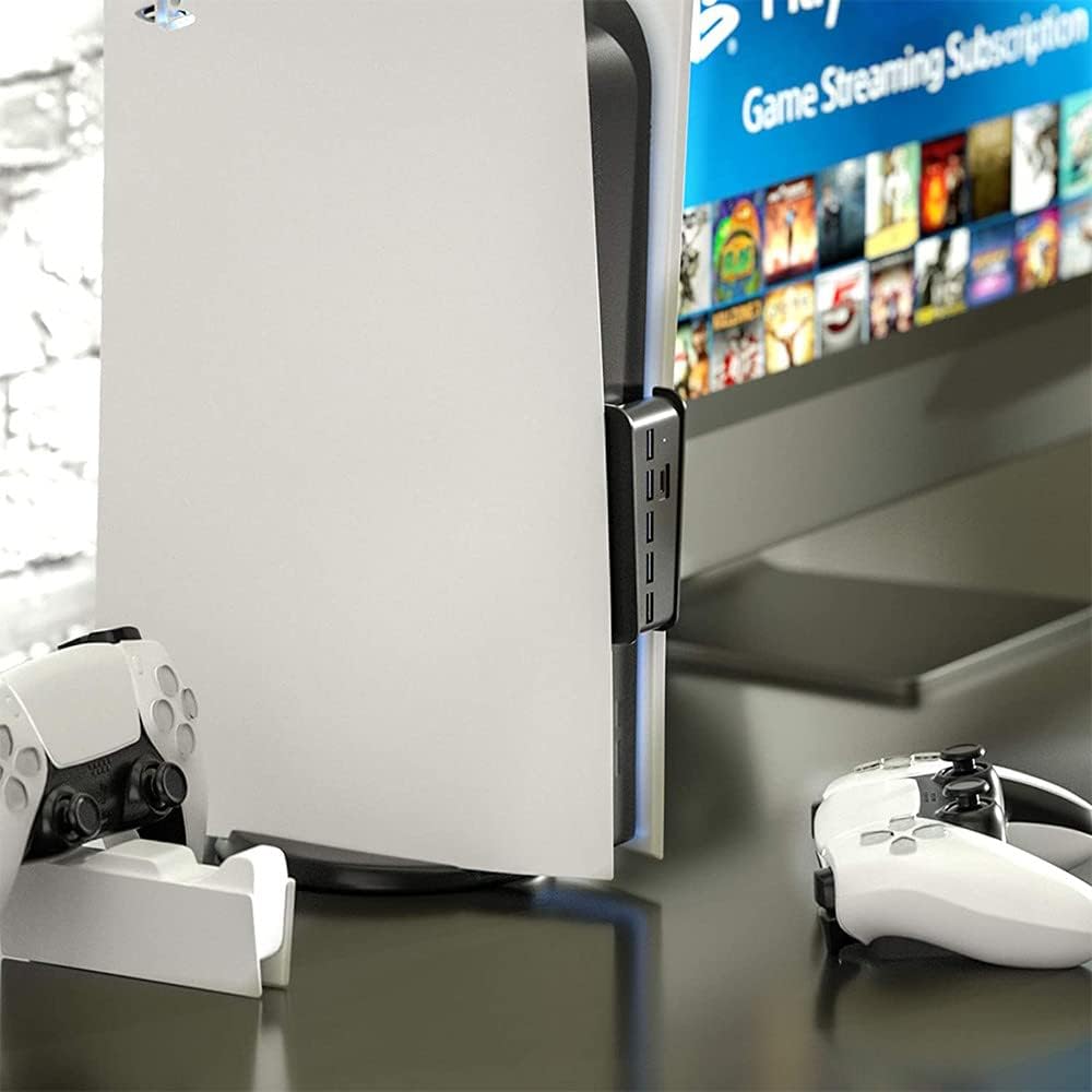 Megadream 6 Port USB Hub for PS5 Accessories, High-Speed Expansion Hub