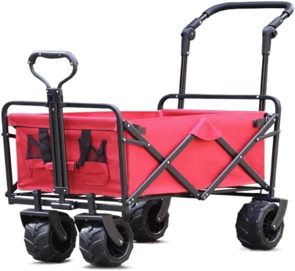 Folding Wagon Cart Beach Wagon Grocery Wagon Outdoor Folding Utility W