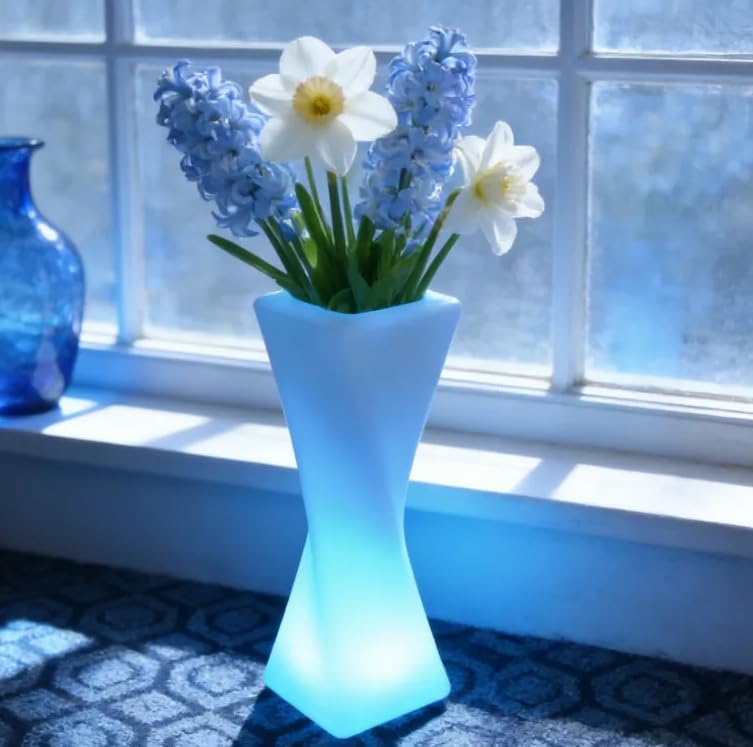 20-inch Modern LED Vase Night Light, Rechargeable Floor Mood Lamp w/Re