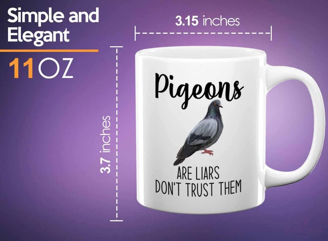 Bird Lover Coffee Mug 11oz White - Don't trust pgeon - Hummingbird Nest Cage Parrot Dad Gardening Outdoor Birdwatcher Feeder