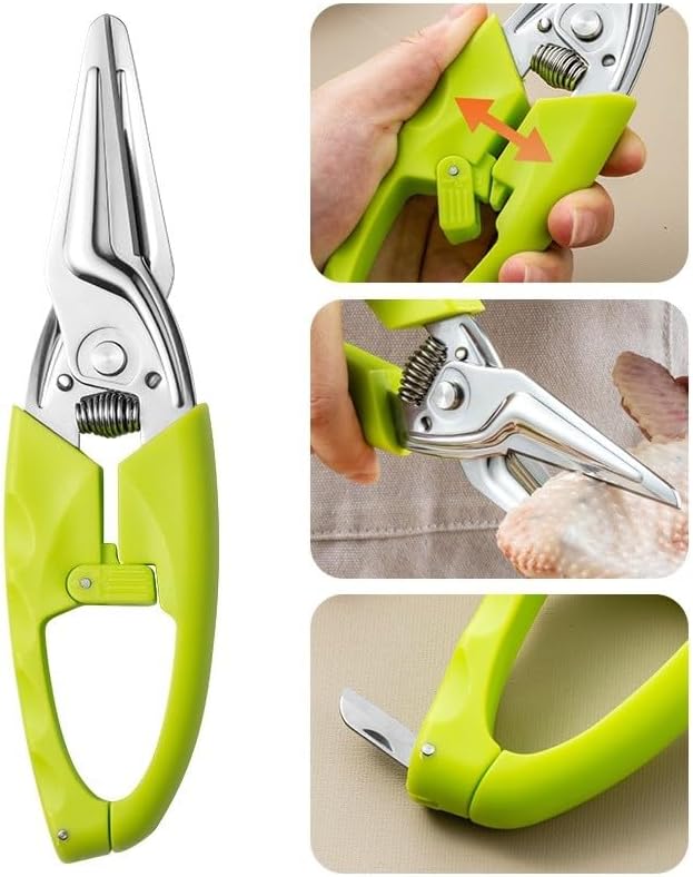Multi Function Kitchen Garden Shears Spring-Loaded With Anti-Slip Hand
