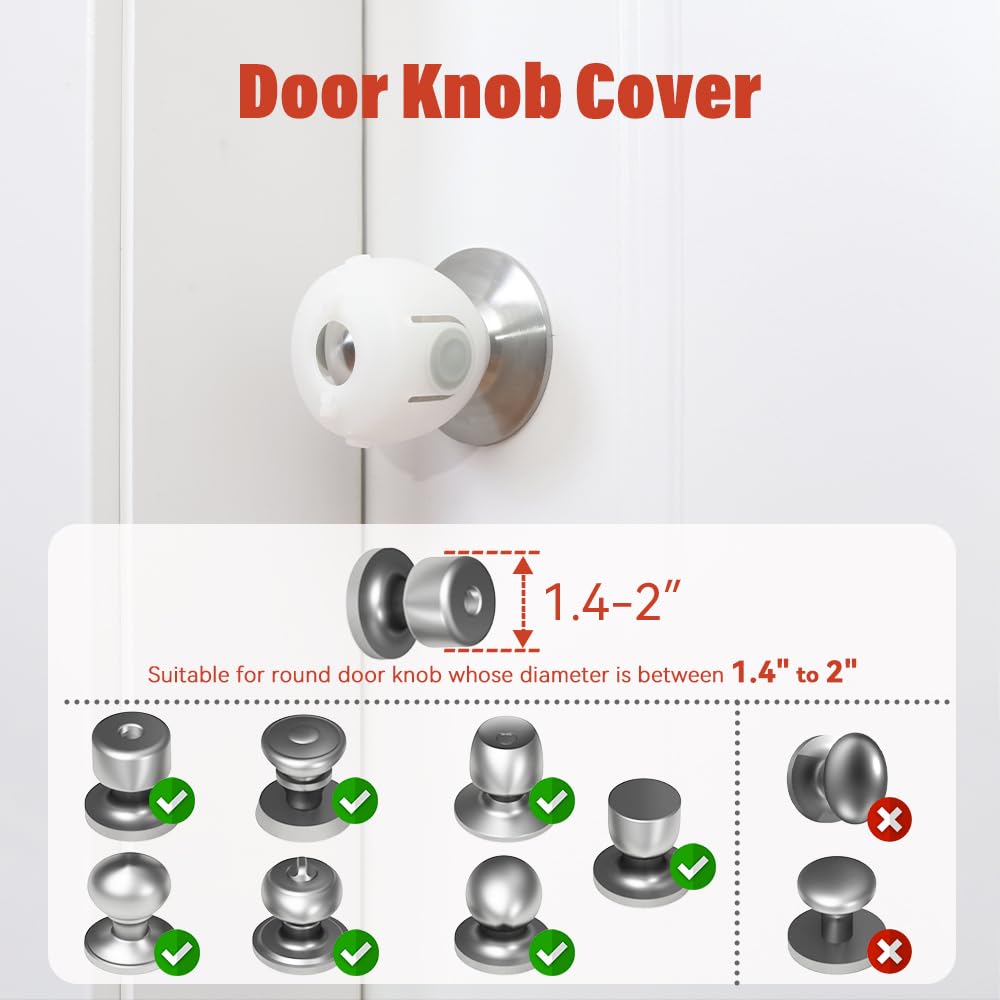 Mom's Choice Gold Awards Winner - EUDEMON 4 Pack Baby Safety Door Knob