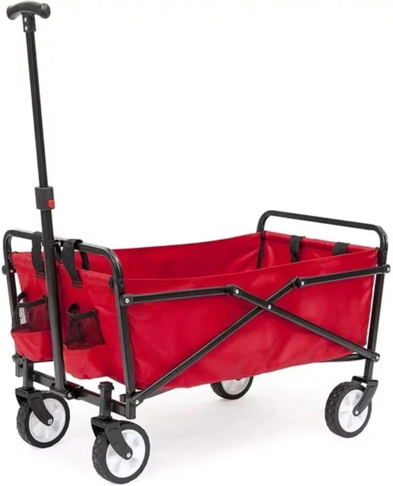 JSEIAJB Compact Outdoor Folding Utility Wagon, Black Portable Shopping Cart