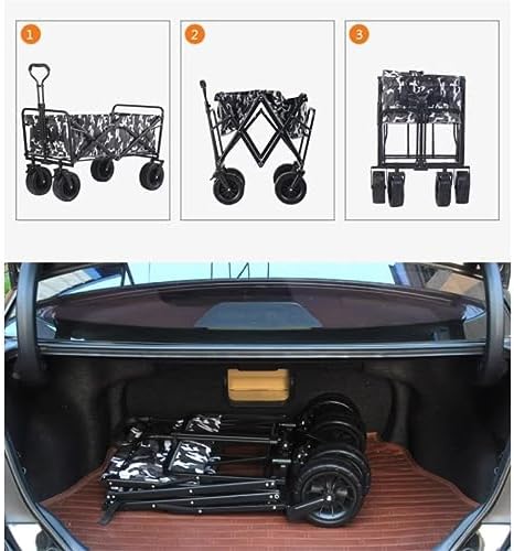 Portable Camping Cart,Heavy Duty Folding Camping Beach Trolley Cart wi