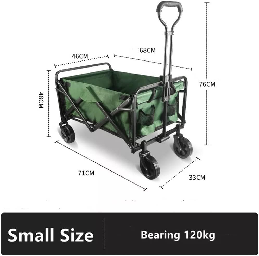 Outdoor Portable Camper Folding Shopping Cart Stall Trolley Box Trailer Autumn Picnic Garden Tool Cart