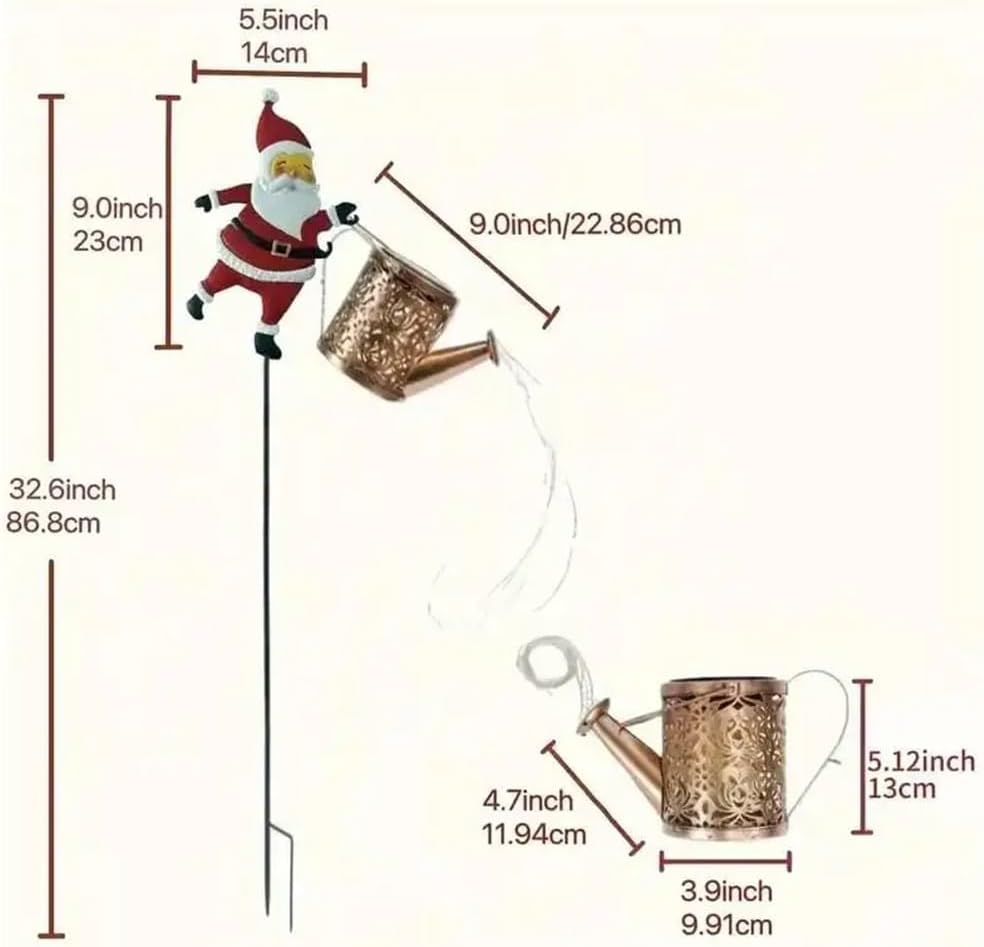 1pcs Solar Santa Claus Kettle Lights Garden Lawn Christmas Lights Kettle Ground Lamp Solar Night Lights Outdoor Decoration(Lanterns Colorful)