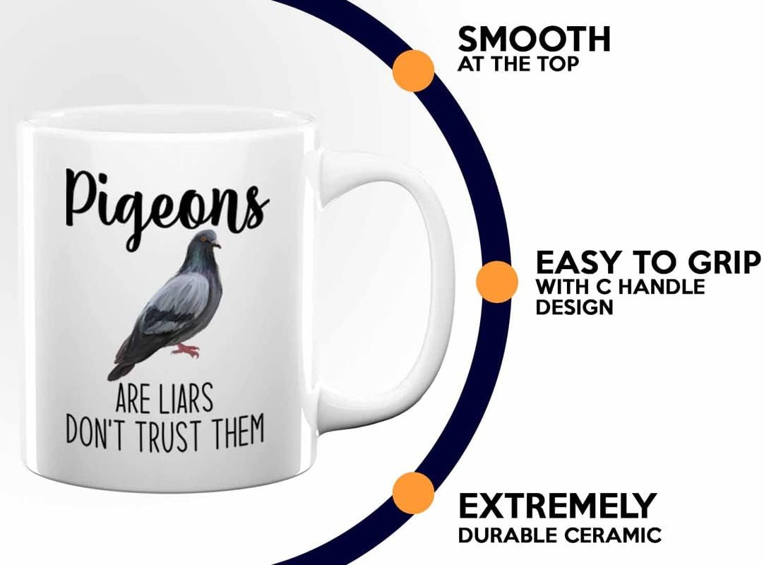 Bird Lover Coffee Mug 11oz White - Don't trust pgeon - Hummingbird Nest Cage Parrot Dad Gardening Outdoor Birdwatcher Feeder