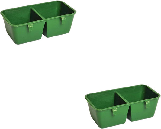 Bird Feeder Cup for Cage Hanging Plastic Conjoined 2 Cups Water Feed Trays for Parakeet for Poultry Feeding Poultry Feeding Cups Hanging Feeder