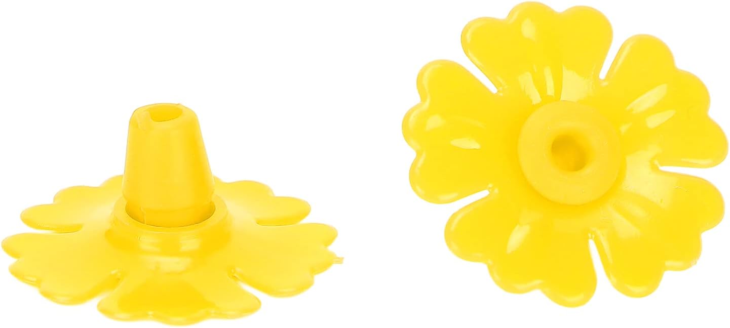 30 Set Hummingbird Feeder Flowers Hanging Bird Feeding Ports Replacement Parts for Bee Guards Feeding Hummingbird Outdoors Supplies(Yellow)