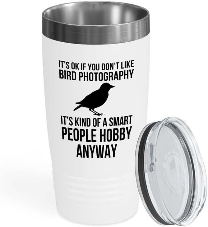 Birding White Edition Viking Tumbler 20oz - Don't like bird photograph