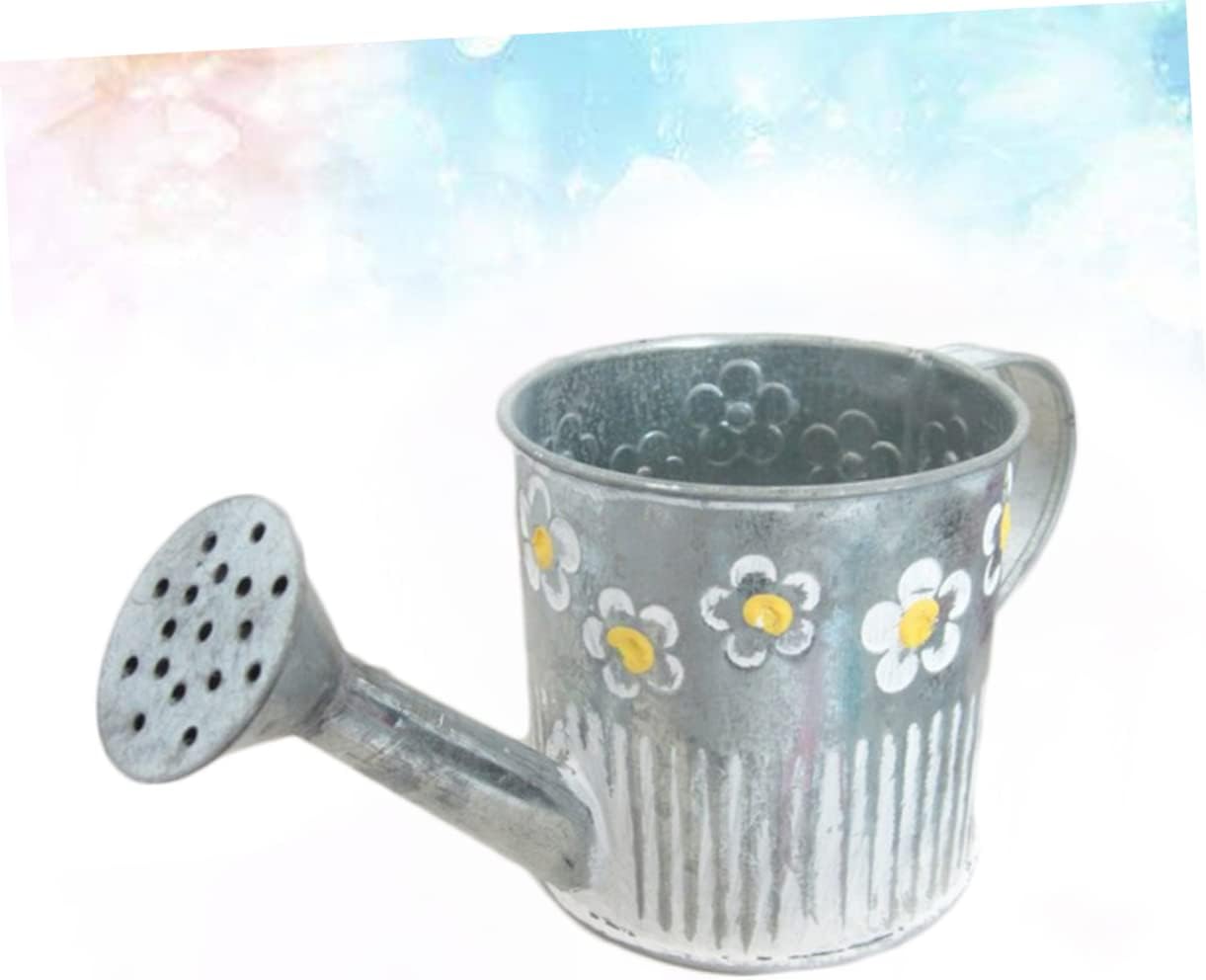 PRETYZOOM Floral Decorative Iron Vase Bucket Flower Pot Watering Pot S