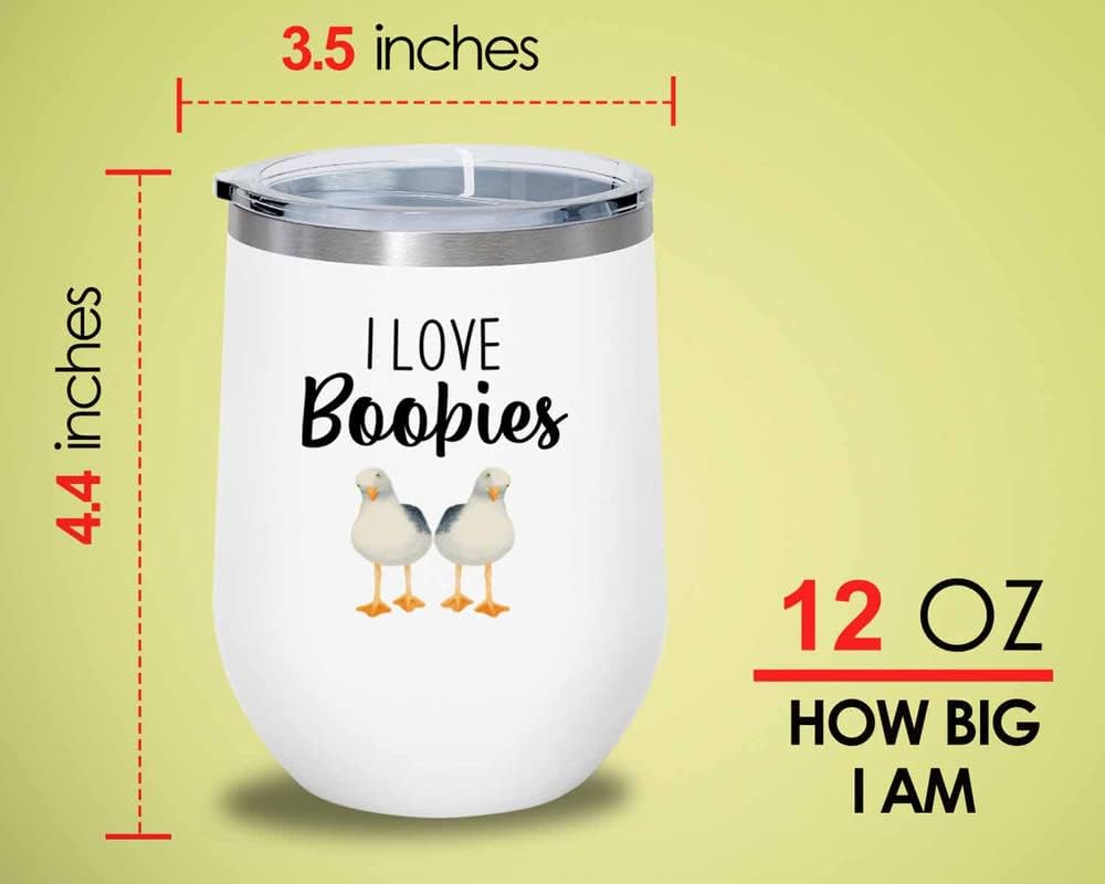 Bird Lover White Edition Wine Tumbler 12oz - Love boobies - Hummingbir