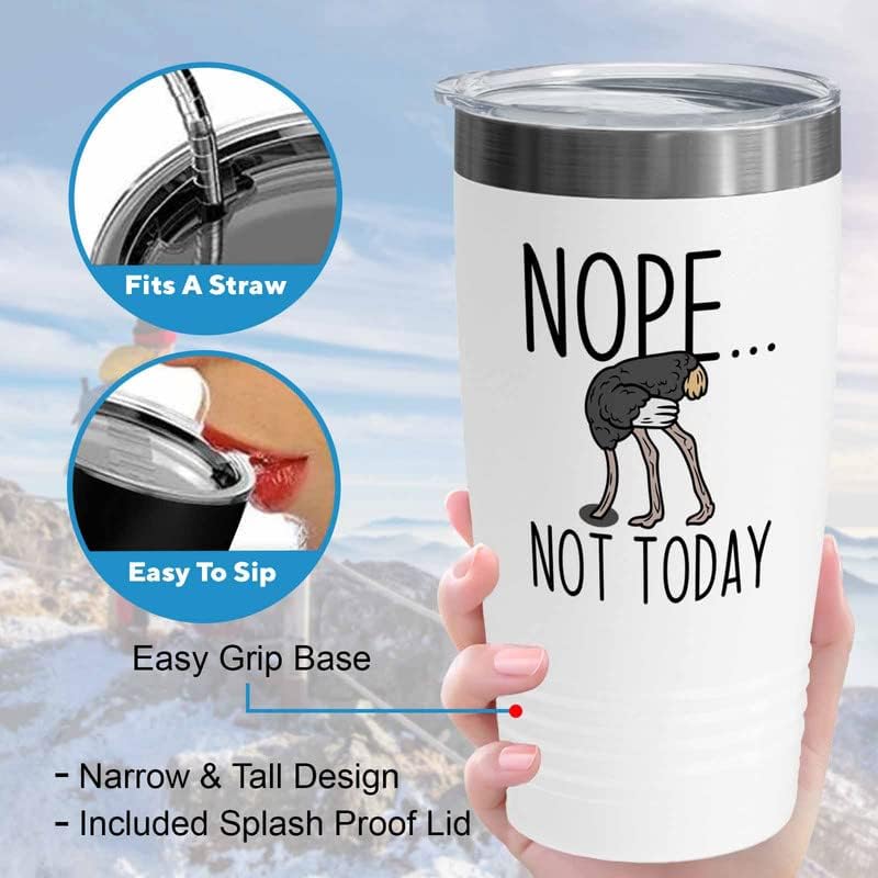 Bird Lover White Edition Viking Tumbler 20oz - Nope not Today - Hummin