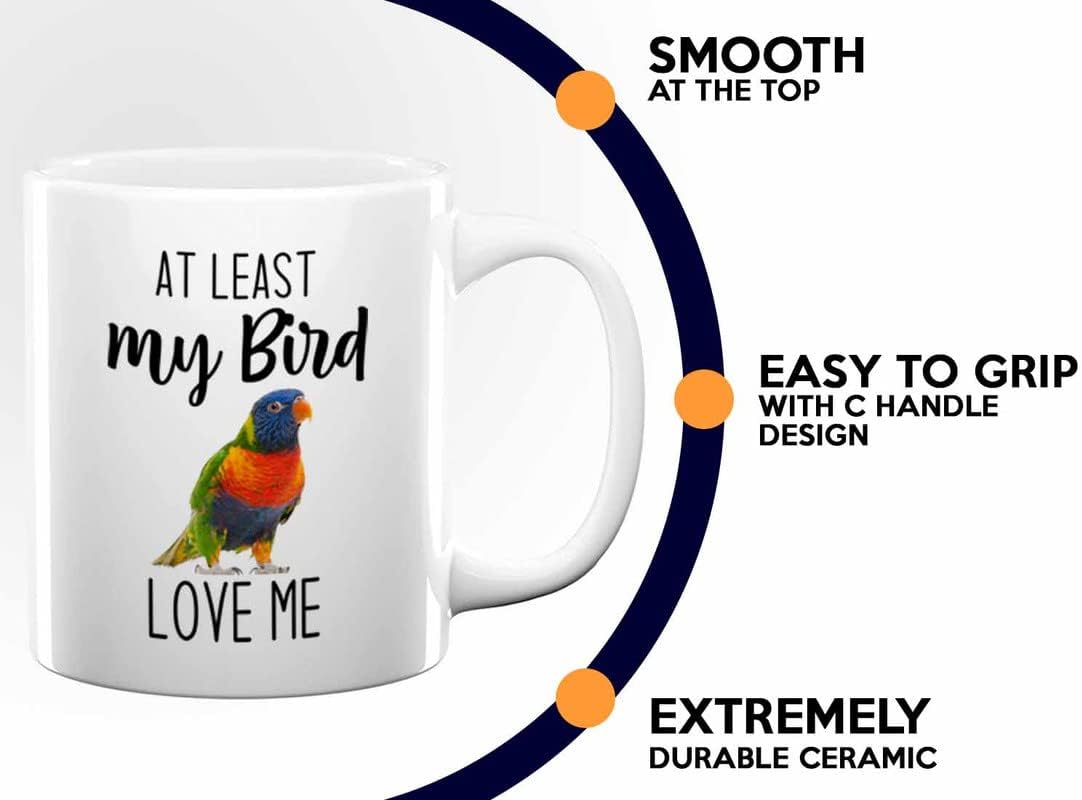 Bird Lover Coffee Mug 11oz White - Bird loves me - Hummingbird Nest Cage Parrot Dad Gardening Outdoor Birdwatcher Feeder