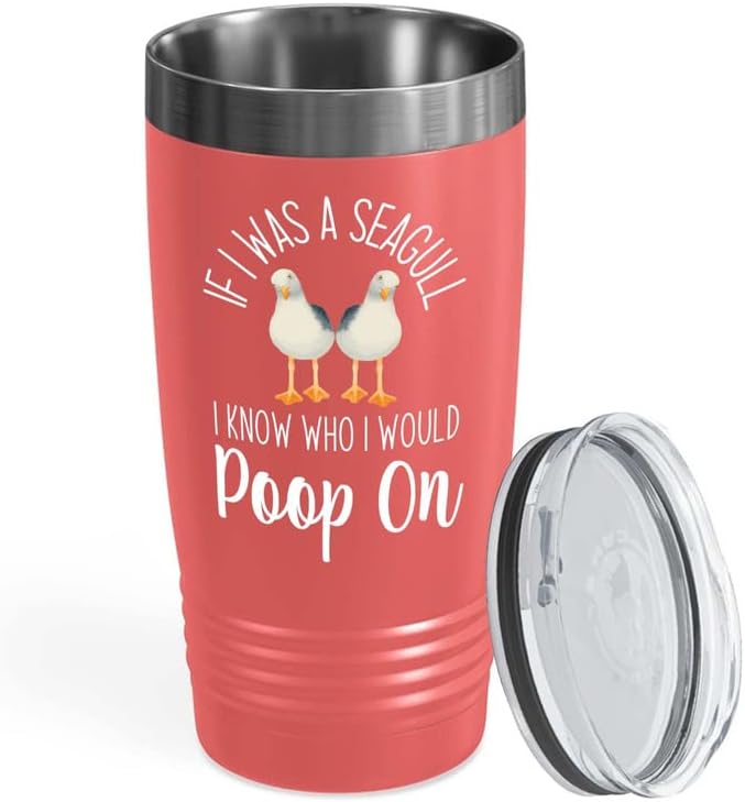 Bird Lover Black Edition Viking Tumbler 20oz - Seagull Poop on - Hummi