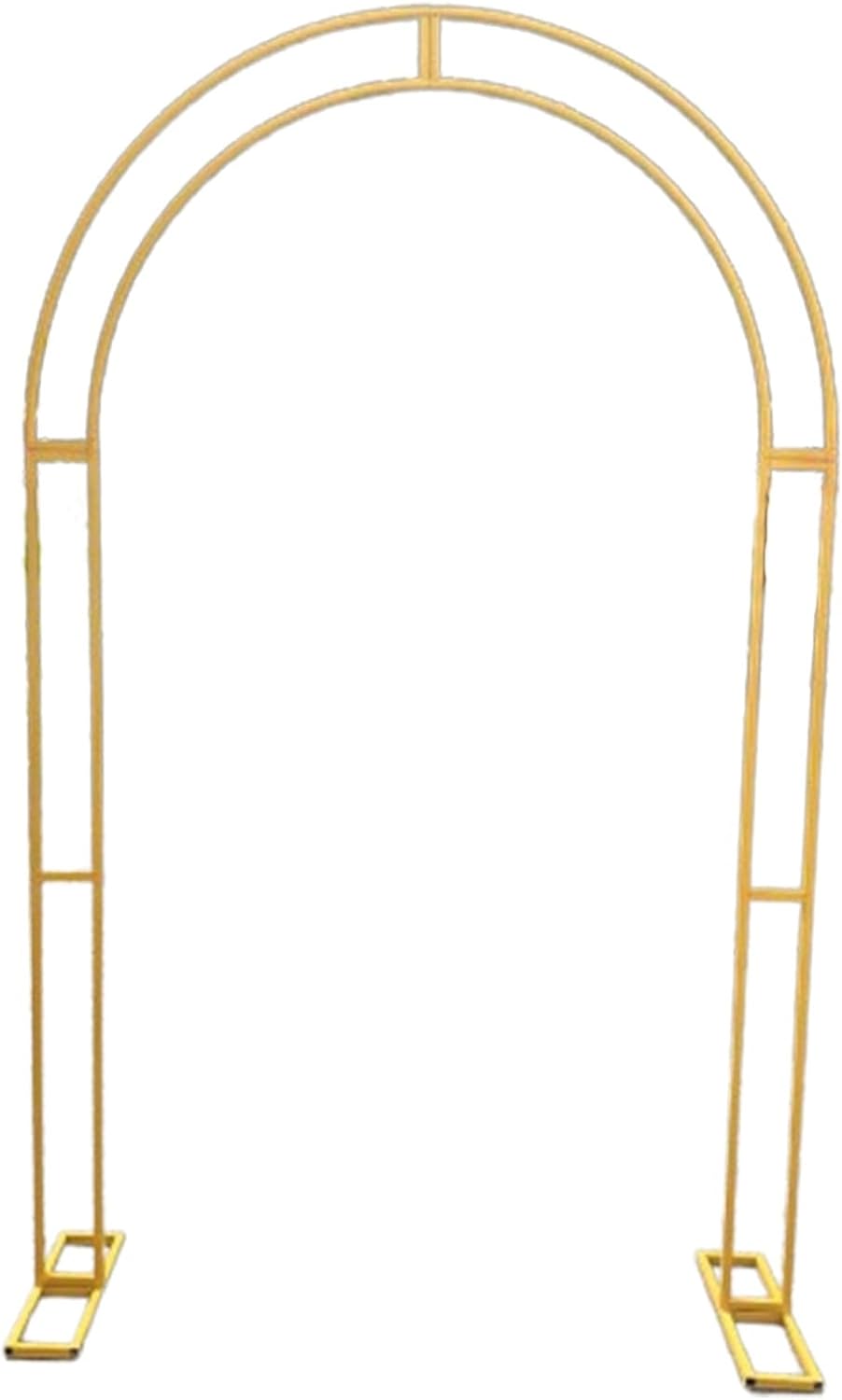 Gold Metal Garden Arch - Wedding Ceremony Backdrop, Balloon Stand, Outdoor Arbor Trellis for Climbing Plants, Easy Assembly, 100x200cm (3.28x6.56ft)