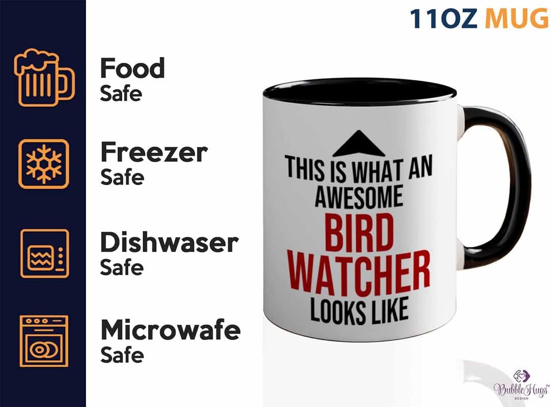Bird Lover Two Tone Black Edition 11oz - Awsome Bird Watcher Looks Lik
