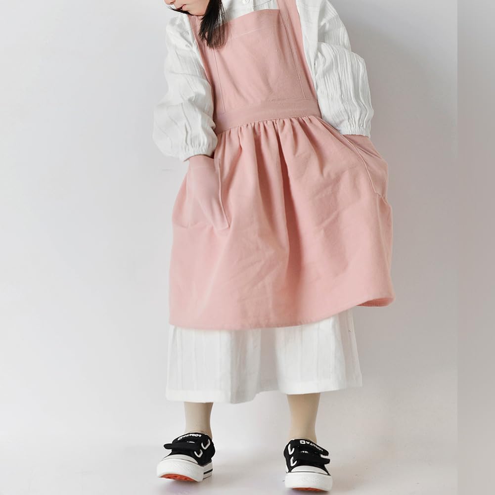 OBEEII Kids Aprons for Cooking Cotton Linen Children Baking Kitchen Ga