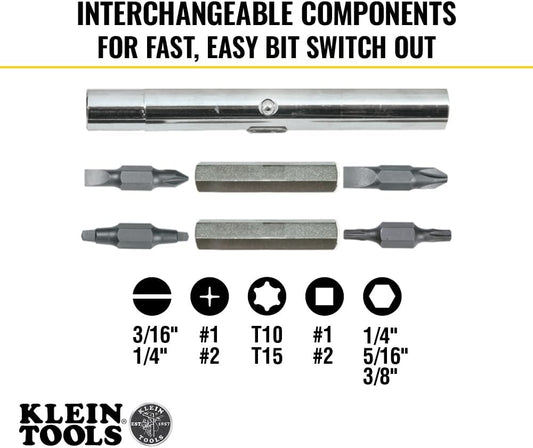 Klein Tools 32500 11-in-1 Screwdriver/Nut Driver Set, 8 Bits (Phillips