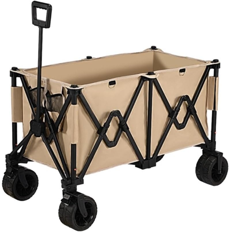 Portable Camping Cart,Portable Beach Trolley Cart for Camping and Fishing Foldable and Oversized Outdoor Trailer with Camper Gathering Feature