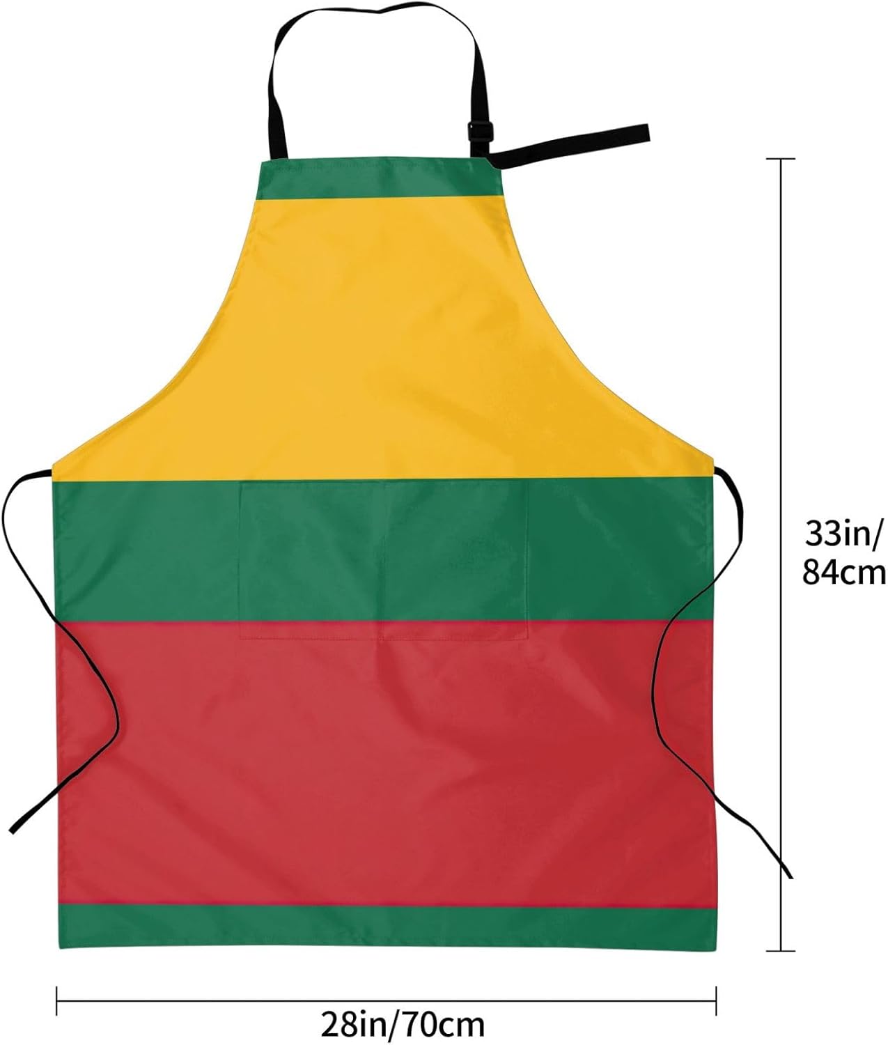 Flag of Lithuania print Waterproof chef's apron with pocket apron for kitchen cooking baking barbecue and gardening