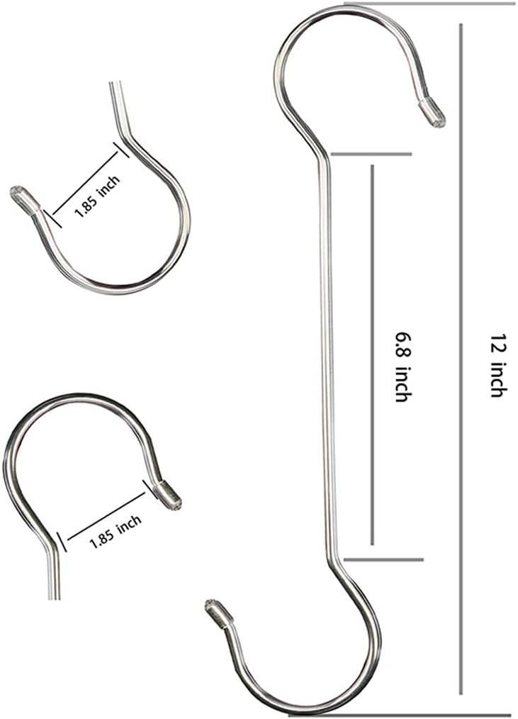 K Y KANGYUN 12 Inch Metal Hanging Christmas S Hooks - Extra Large Shap