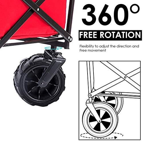 Collapsible Wagon Cart with Wheels Foldable Folding Wagons Carts Silen