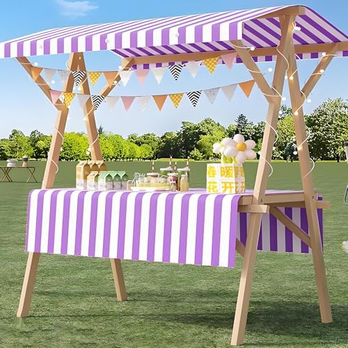Foldable Portable Food Cart with Wheels - Wooden Outdoor Concession Stand for Hot Dogs, Coffee, Flowers - Ideal for Street Food Vendors & Market Stalls, Easy to Transport