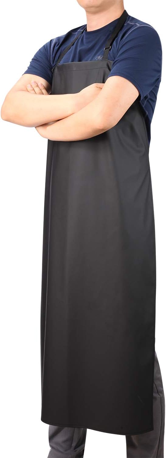 VWELL Vinyl Rubber Waterproof Apron, 41.5''Chemical Resistant Apron fo