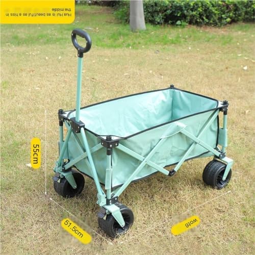 Portable Camping Cart,Outdoor Folding Beach Camping Cart with Picnic Market Stall Portable Trolley for Camper Night Market Blue (A)