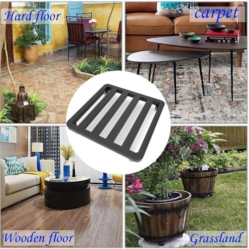 Heavy Duty Metal Plant Caddy with Lockable Wheels, Rolling Plant Dolly for Indoor/Outdoor Large Pots, Easy Repositioning, Durable Plant Stand with Casters