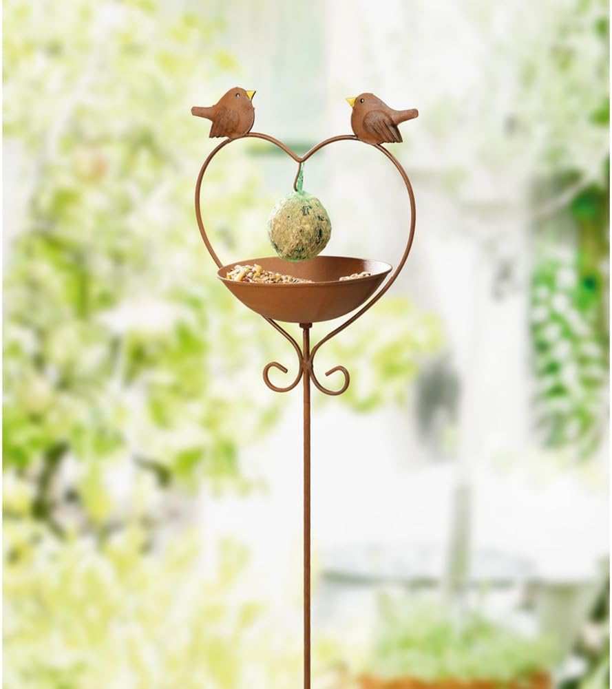 Bird Feeder Metal Outdoor Bird Bath Standing Bird Feeder for Outside