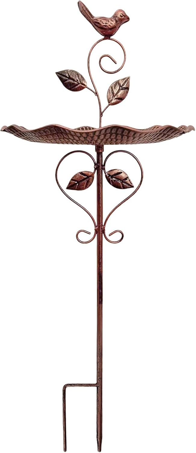 Vintage Metal Dual-Purpose Planter & Bird Feeder with Drainage Holes, Rust-Resistant Outdoor Decor for Balcony, Garden, Patio Vintage Iron Bird Feeder Planter