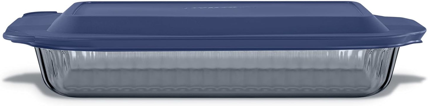 Pyrex Colors Tinted (9x13) Glass Baking Dish with BPA-Free Lid, Oblong