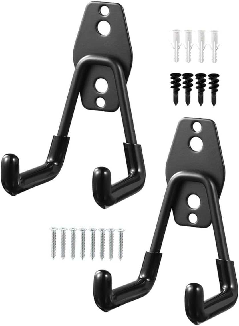 jojofuny Wall Hook 2 Pieces Metal Storage Hooks for Garage Utility and Garden Tools